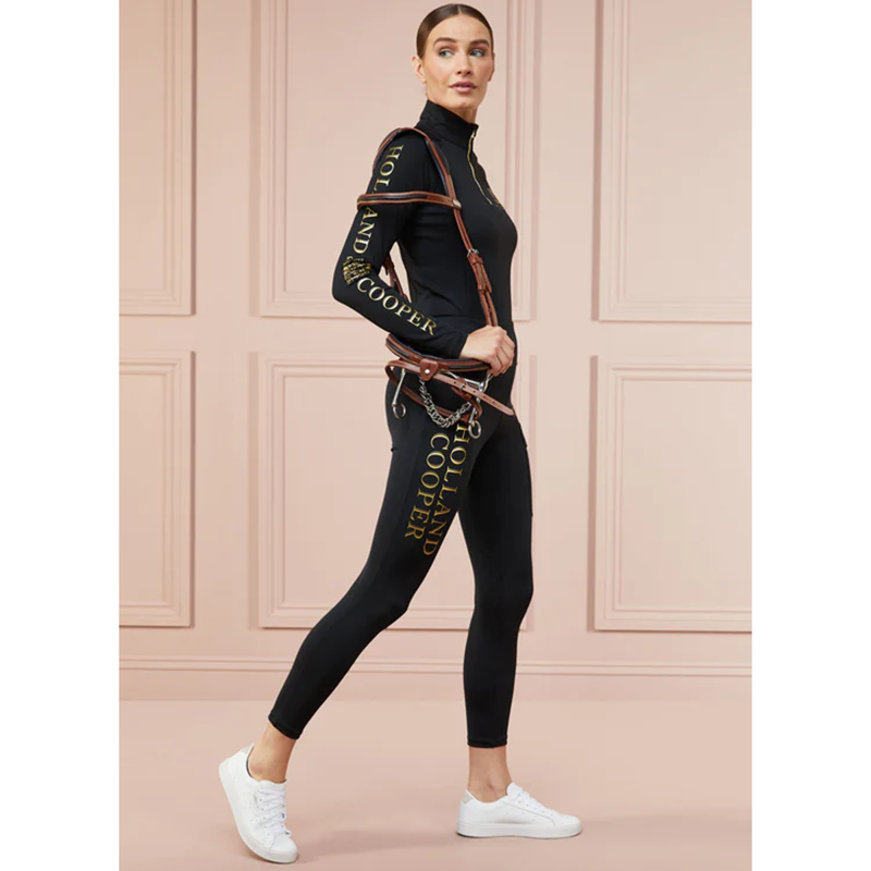 Holland Cooper Sport Legging - Black/Gold-2